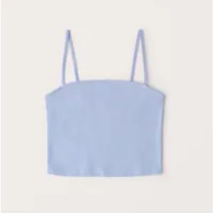 Abercrombie Blue Square Neck Cropped Cami Tank Top